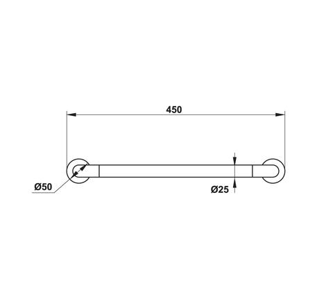 Tay vịn phòng tắm 450 mm Hafele 499.95.206